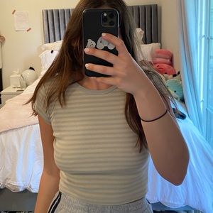 Brandy Melville Striped cropped t-shirt
